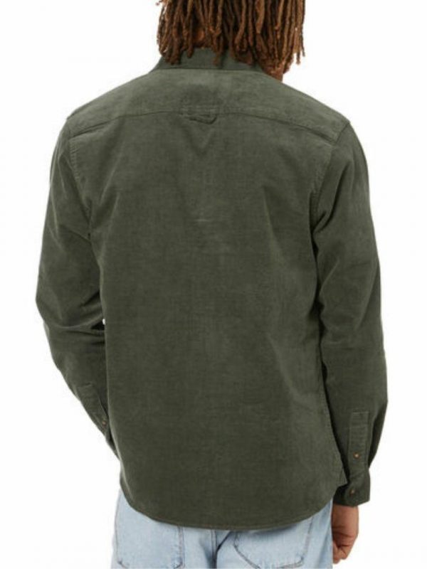 Batemans L/s Cord Shirt Mens Tee Shirts Colour is Dark Olive