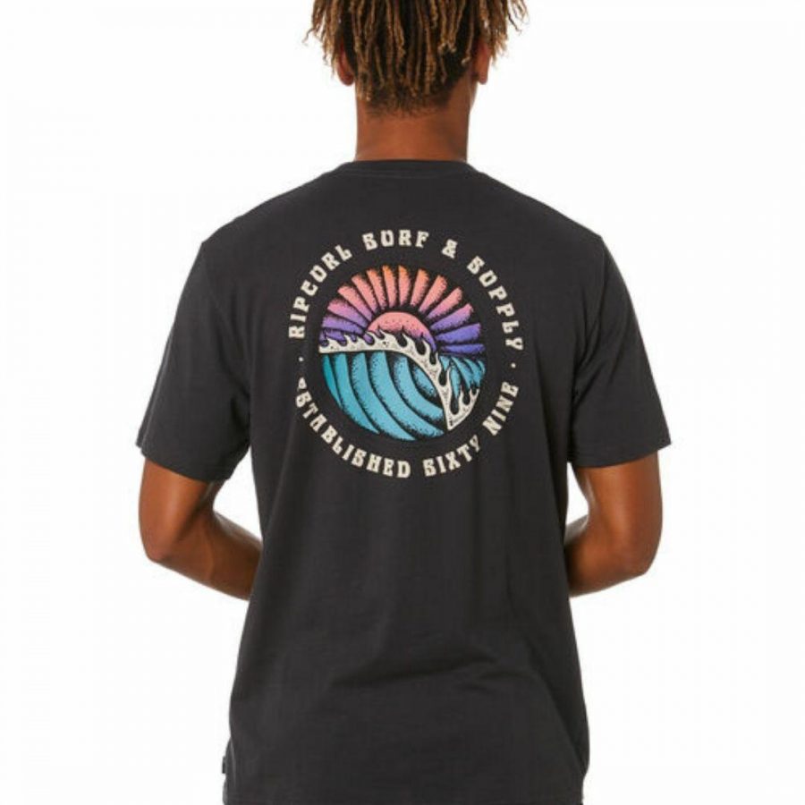 Sunsets Tee Mens Tee Shirts Colour is Washed Black