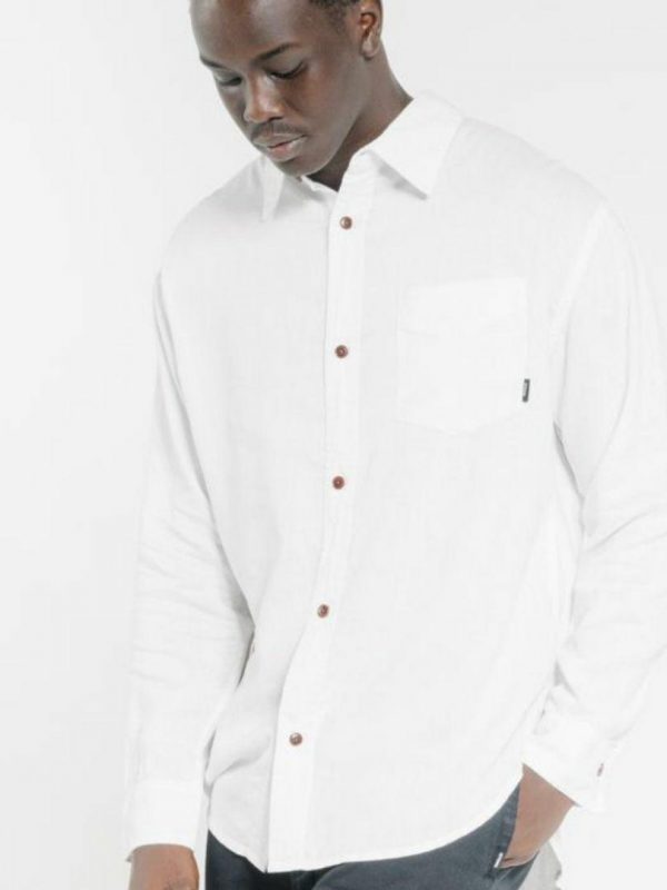 Minimalthrills Ls Shirt Mens Tops Colour is Dirty White