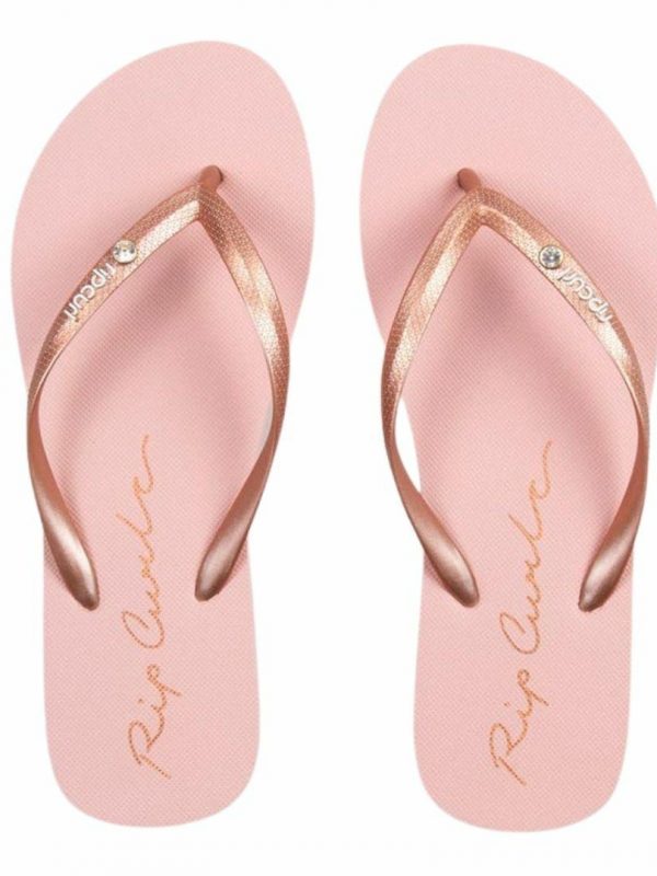 Script Wave Womens Thongs And Sandals Colour is Rose Gold