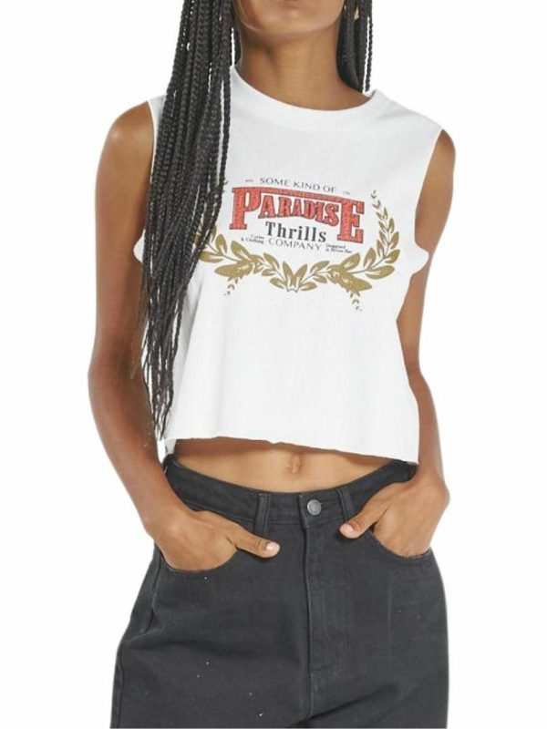 Speed Wreath Crop Womens Tops Colour is Dirty White