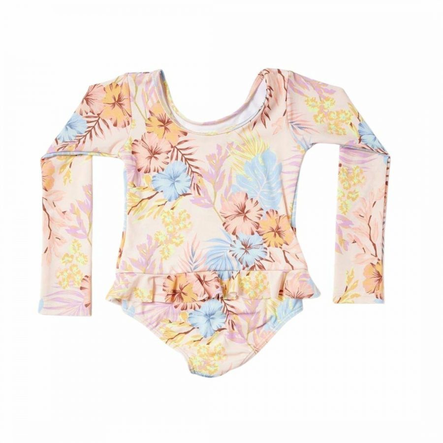 Aloha Surf L/s 1pc - Girl Kids Toddlers And Groms Swim Wear Colour is Light Pink