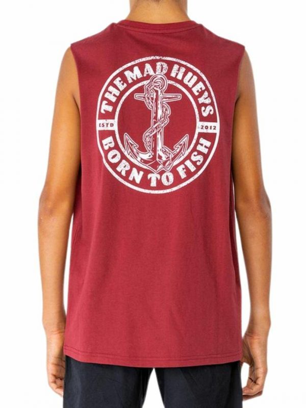 Anchor Drift Youth Muscle Boys Tanks And Singlets Colour is Maroon