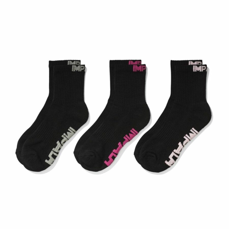Everyday Sock 3pk Womens Roller Skates Colour is Black