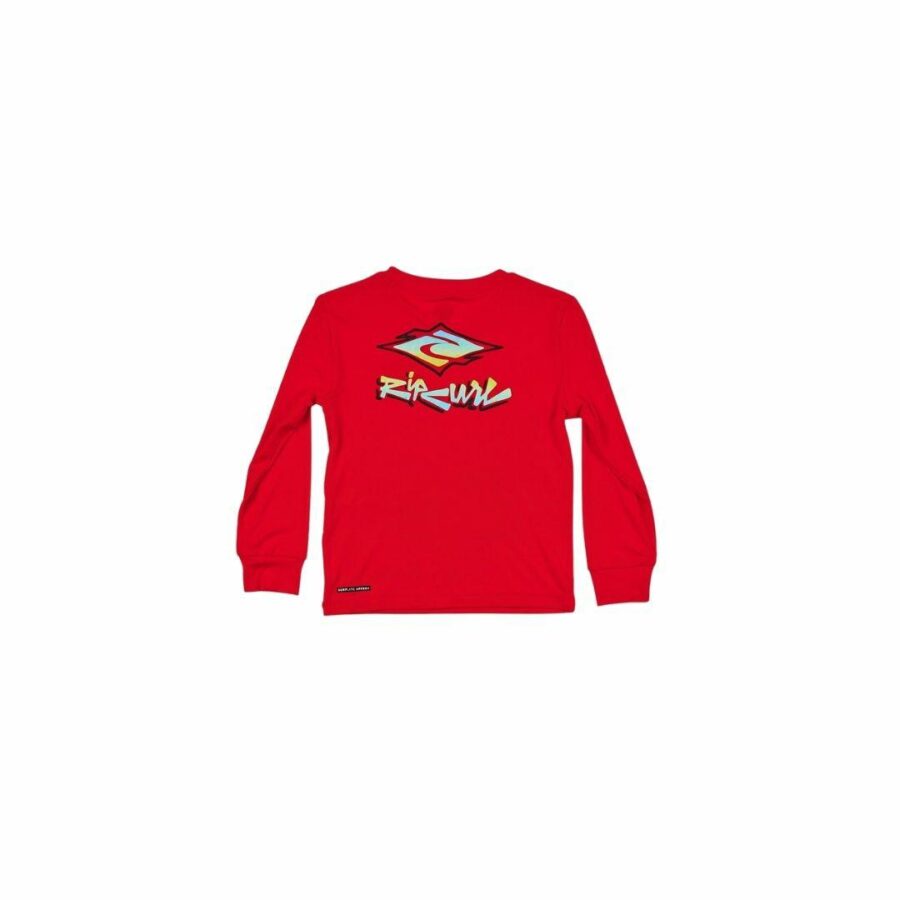 Boys 0-6 Diamond Fade Ls Kids Toddlers And Groms Rash Shirts And Lycra Tops Colour is Red