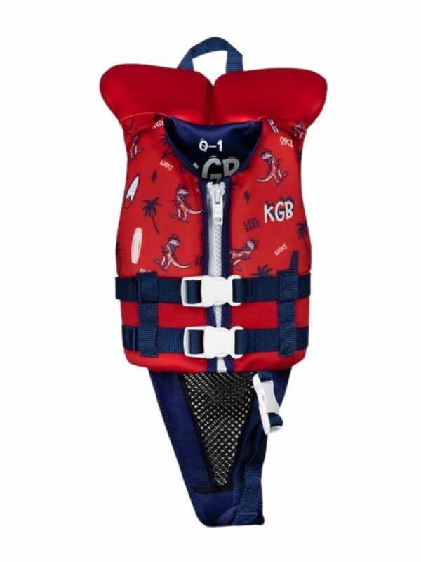 Jnr Boys Vest W/collar Kids Toddlers And Groms Bouyancy Vests Colour is Cool Dude Red