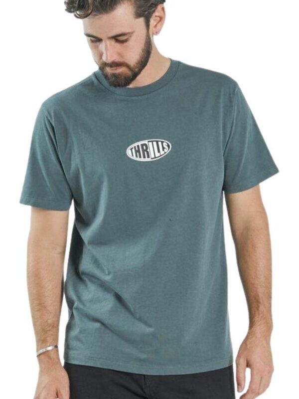 Two Tone Merch Tee Mens Tops Colour is Vintage Teal