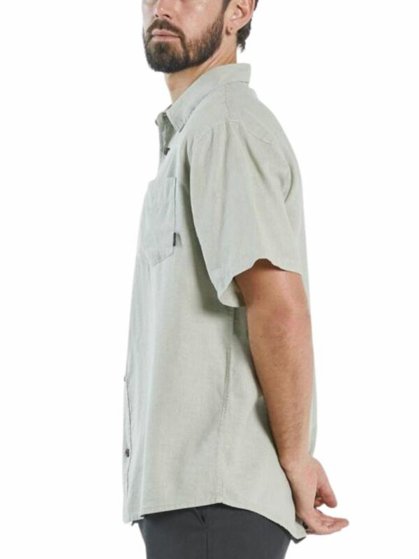 Hemp Minimal Ss Shirt Mens Tops Colour is Eucalyptus