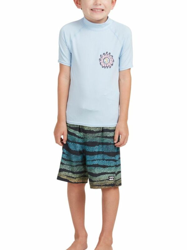 Groms Gecko Rf Ss Kids Toddlers And Groms Rash Shirts And Lycra Tops Colour is Light Blue