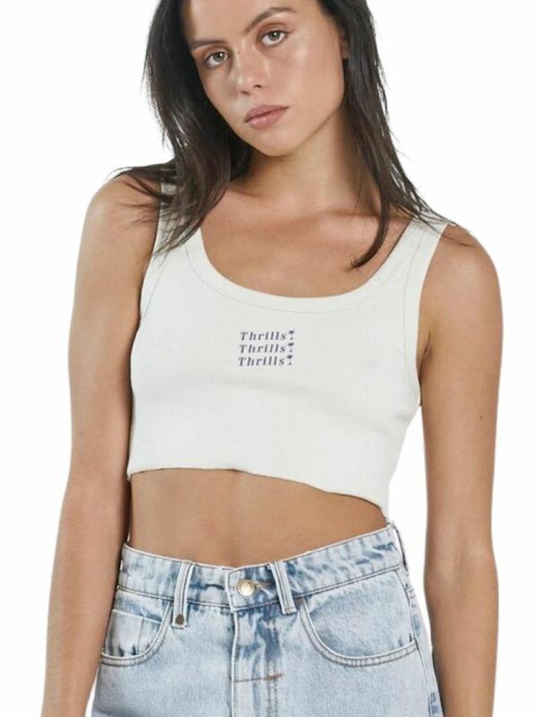 Unlimited Retro Crop Tank Womens Tops Colour is White