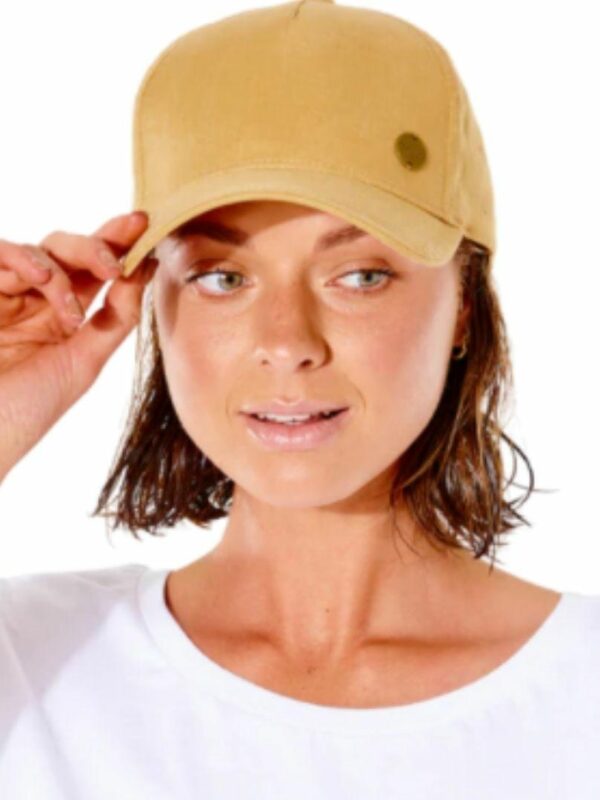 Hemp Tie Back Cap Womens Hats Caps And Beanies Colour is Gold