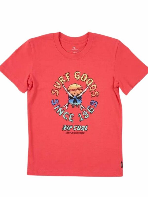 Little Savage Motif Tee - Kids Toddlers And Groms Hooded Tops And Crew Tops Colour is Retro Red