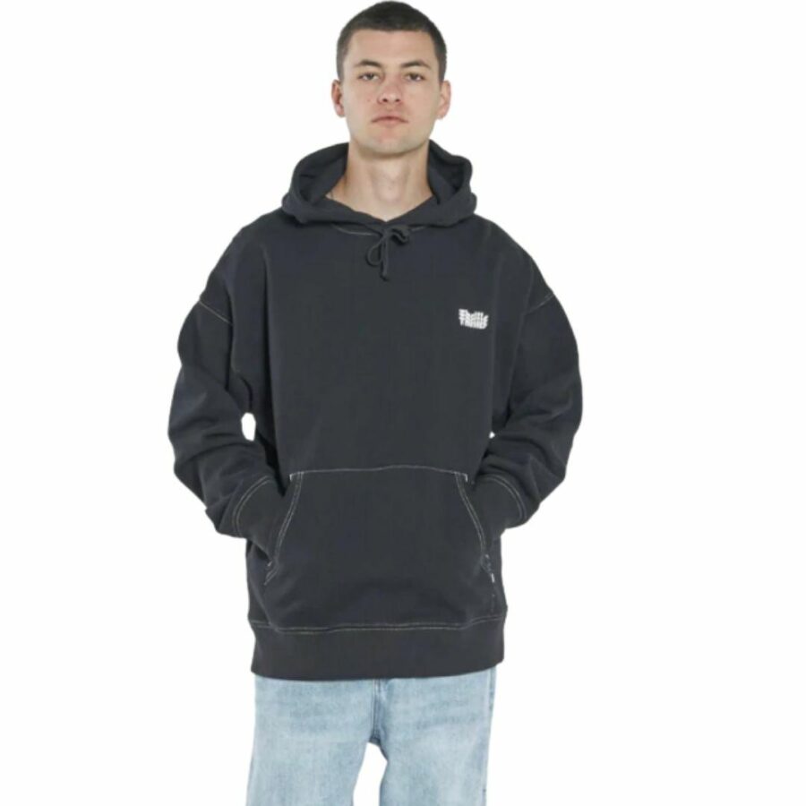 Infinite Slouch Hood Mens Jackets Colour is Washed Black