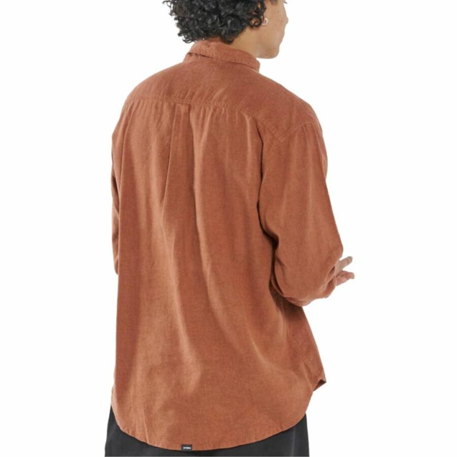 Hemp Minimal Long Sleeve Mens Tops Colour is Coff
