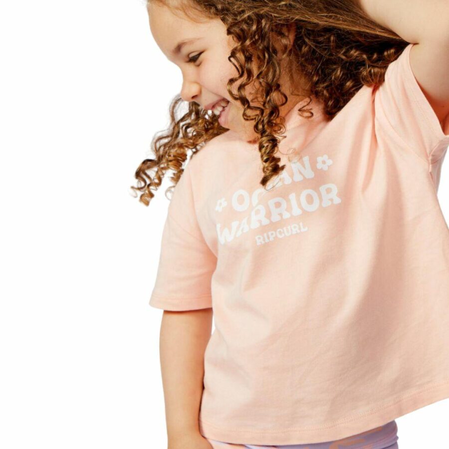 Ocean Warrior Tee -girl Kids Toddlers And Groms Tee Shirts Colour is Light Pink