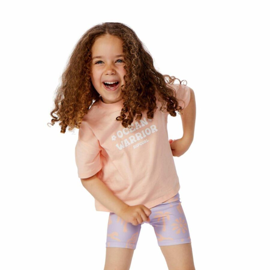 Ocean Warrior Tee -girl Kids Toddlers And Groms Tee Shirts Colour is Light Pink