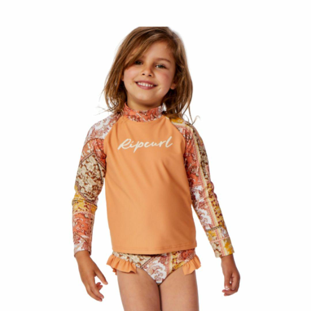 Wanderer L/s Uv Set -girl Kids Toddlers And Groms Rash Shirts And Lycra Tops Colour is Maroon