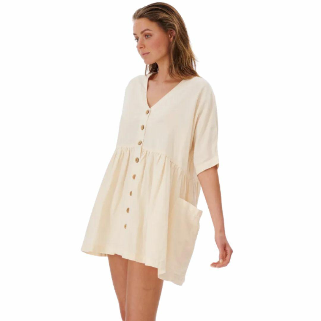 Premium Linen Dress Womens Skirts And Dresses Colour is Off White