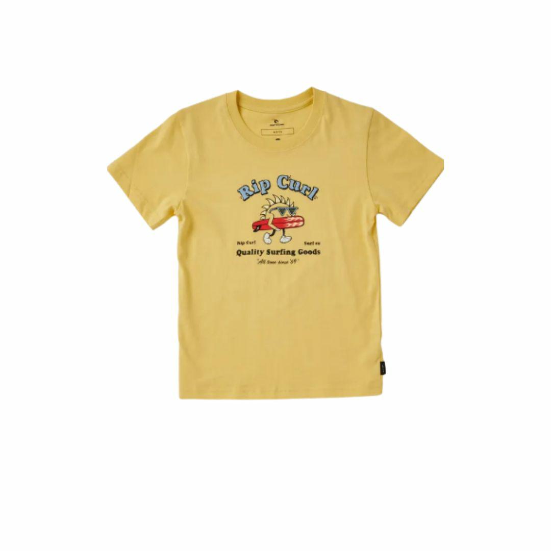 Micro Waves Art Tee -boy Kids Toddlers And Groms Tee Shirts Colour is Butter Yellow