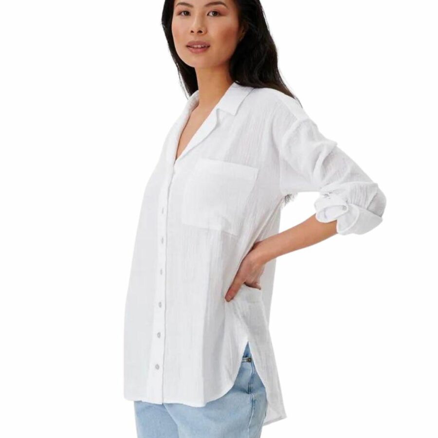 Premium Surf L/s Bt Shirt Womens Tee Shirts Colour is White