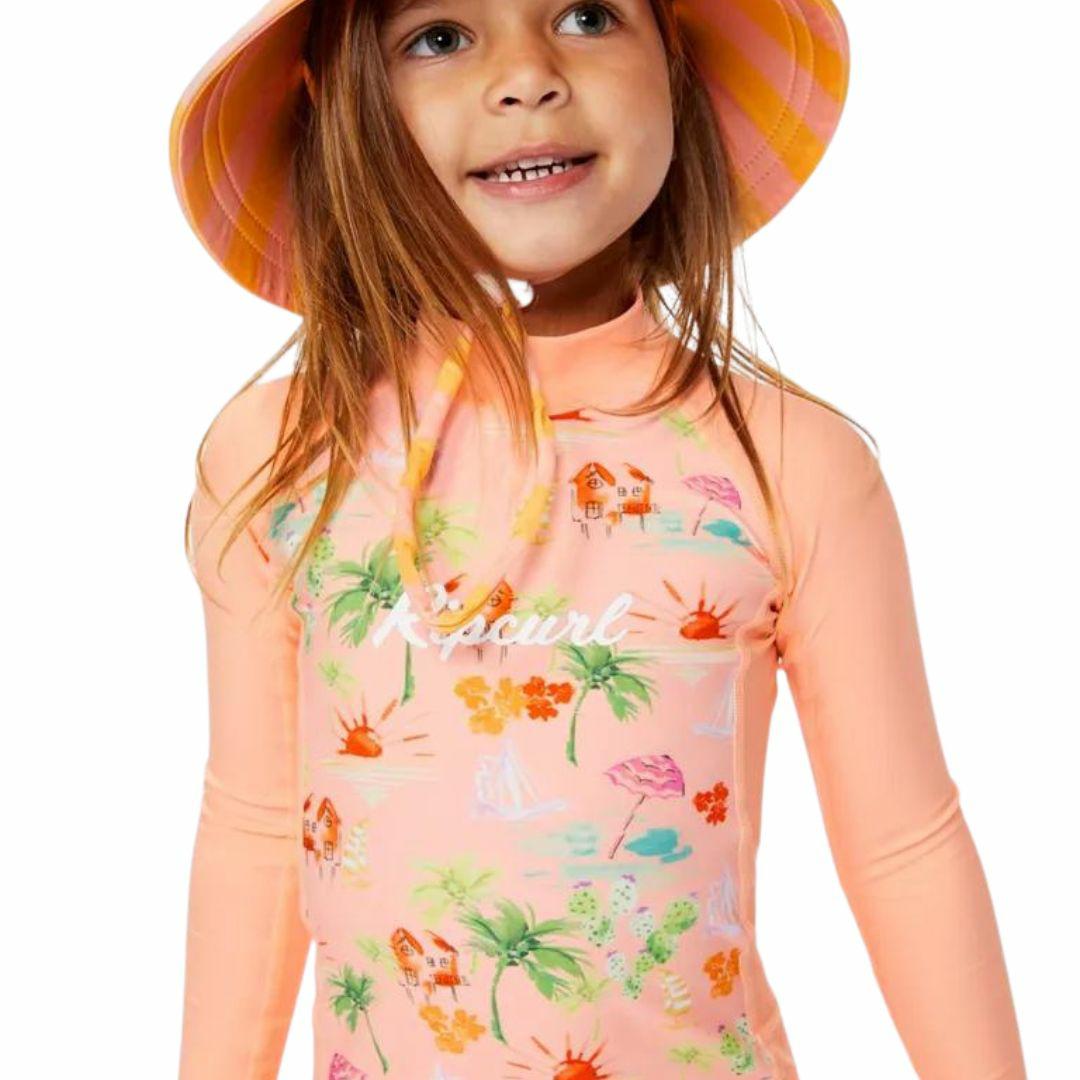 Vacation Club Spring Suit Girls Rash Shirts And Lycra Tops Colour is Shell Coral