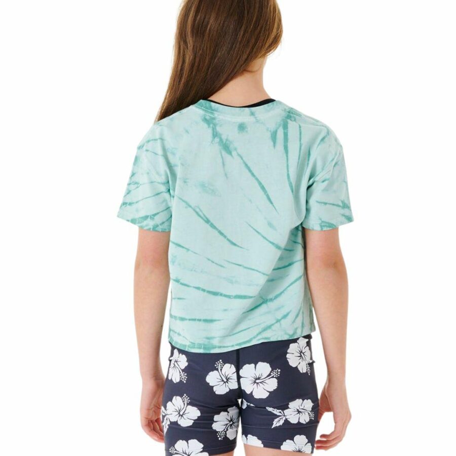 Desert Waves Crop Tee-gir Girls Tee Shirts Colour is Mint