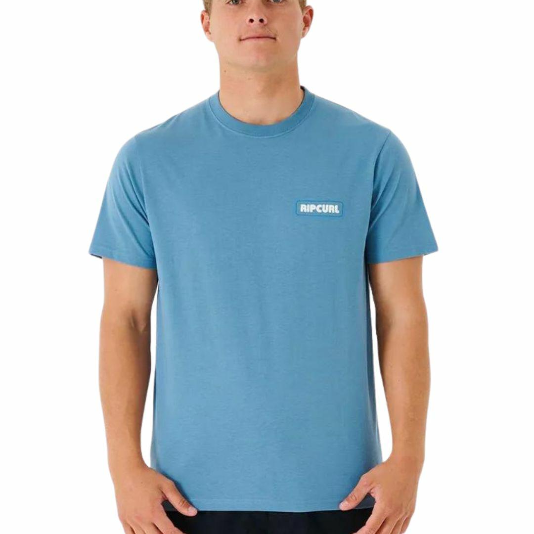 Surf Revivial Sunset Tee Mens Tee Shirts Colour is Dusty Blue