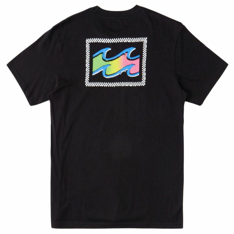 Crayon Wave Ss Kids Toddlers And Groms Tee Shirts Colour is Black