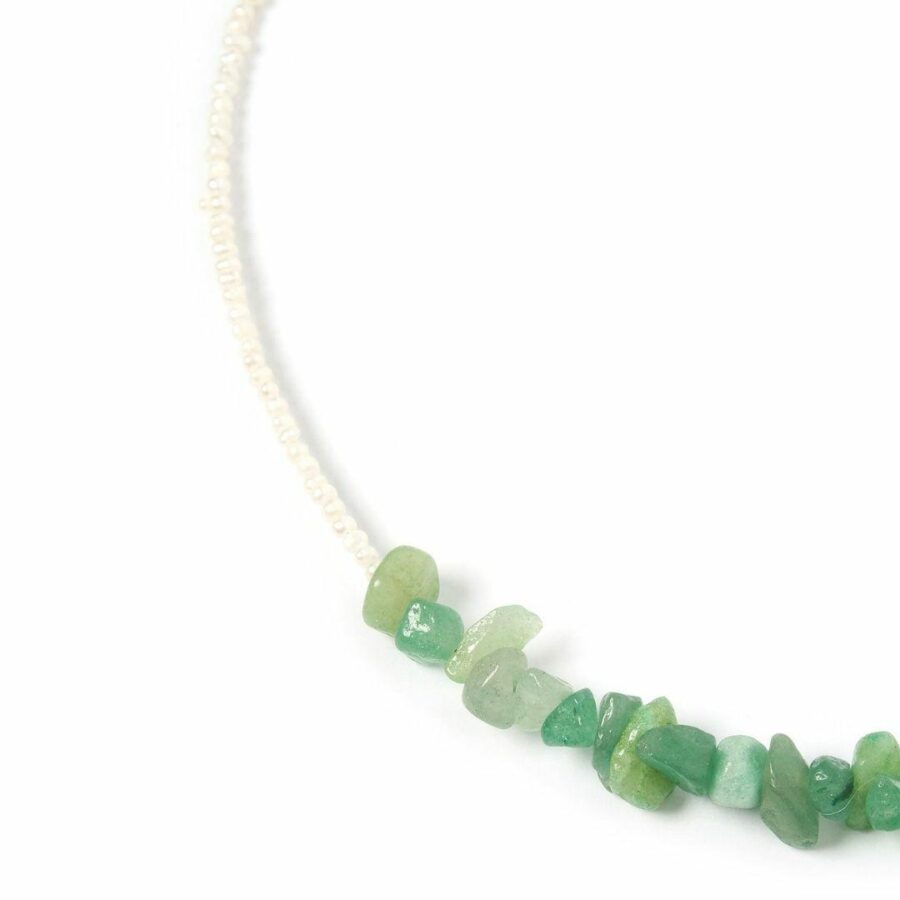 Aailyah Gemstone Necklace Womens Fashion Accessories Colour is Green Jadeite