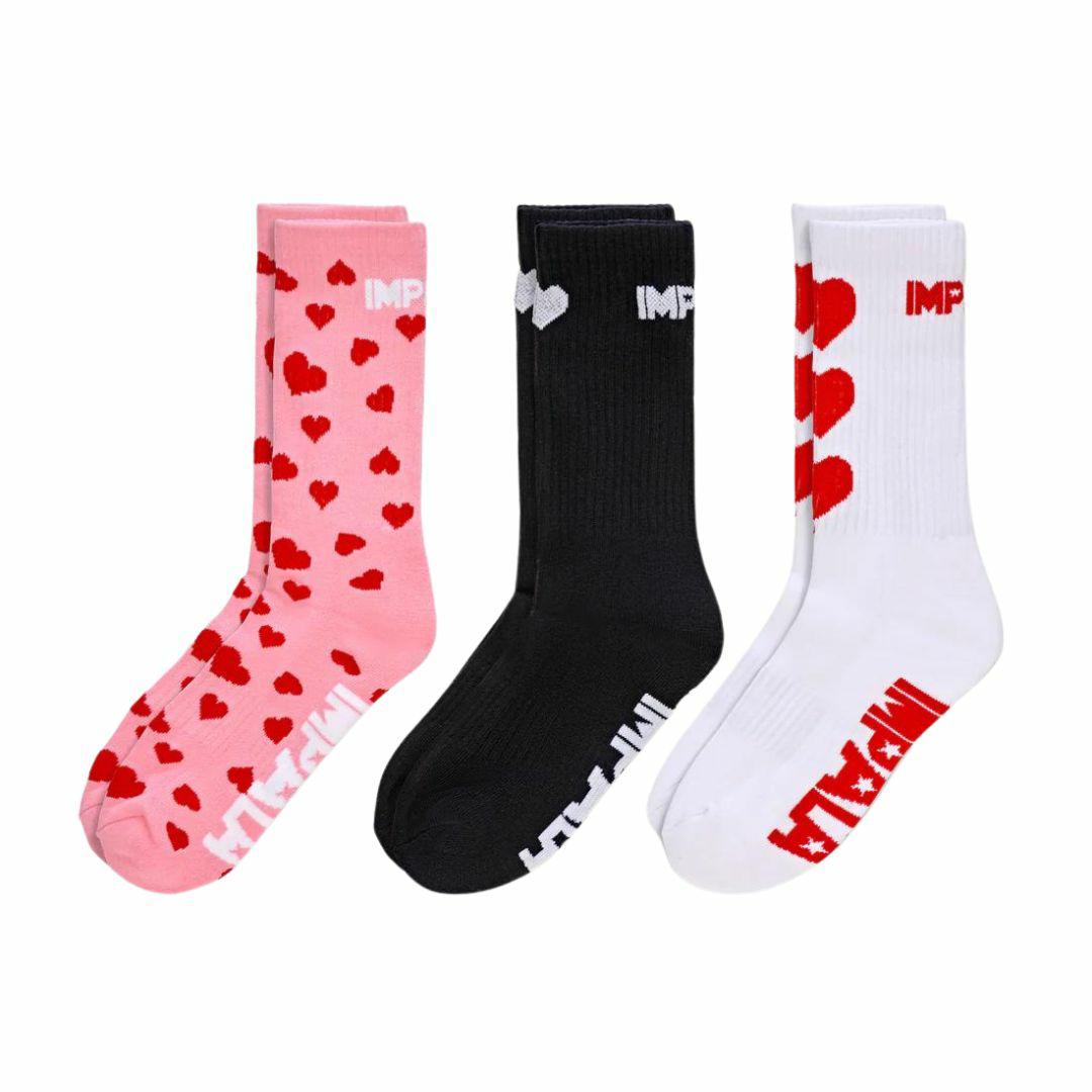 Falling Heart Skate Sock Girls Shoes And Boots Colour is Red