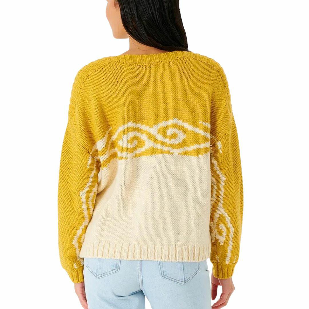 Cosmic Ii Sweater Womens Hooded Tops And Crew Tops Colour is Gold