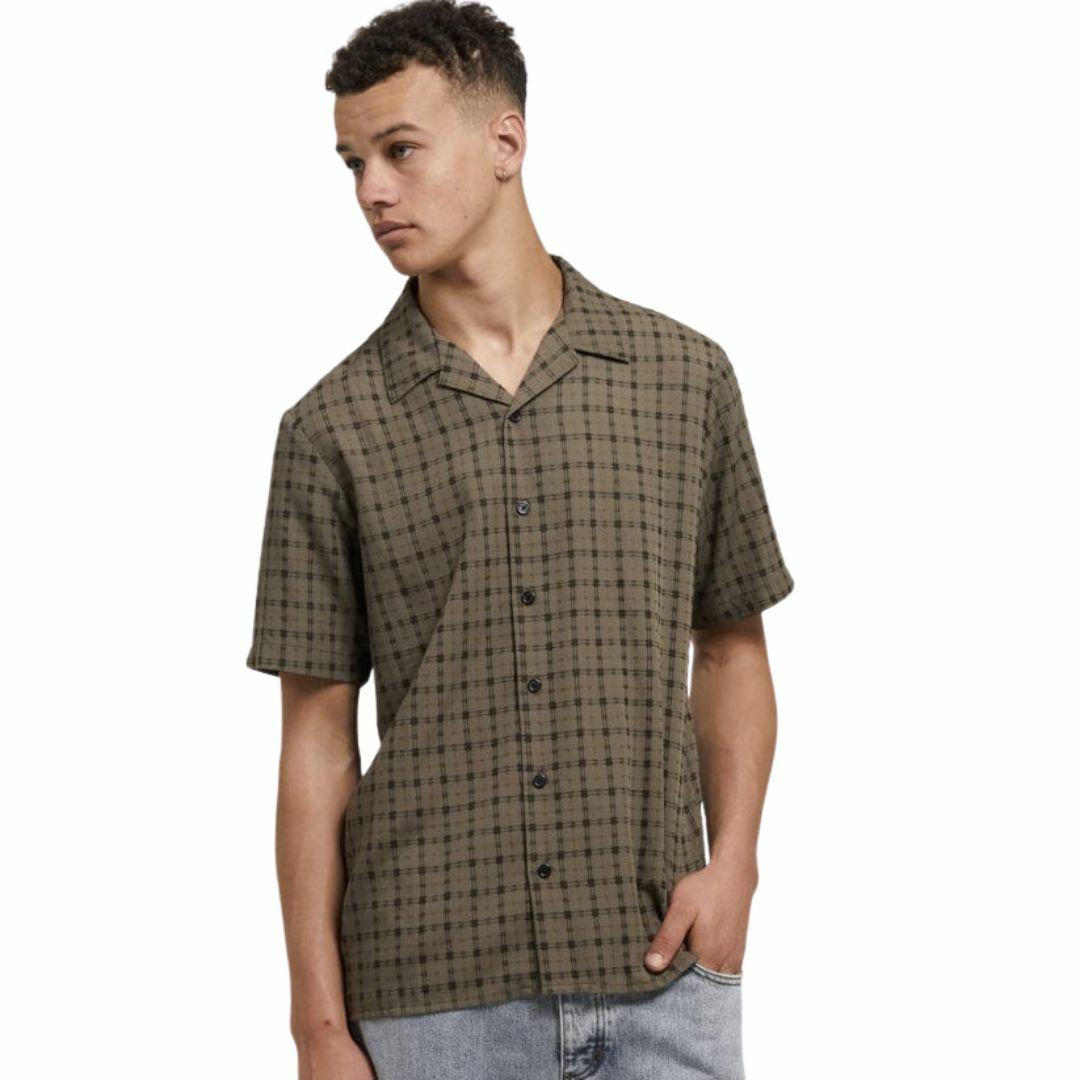 Infinity Bowling Shirt Mens Tops Colour is Dune