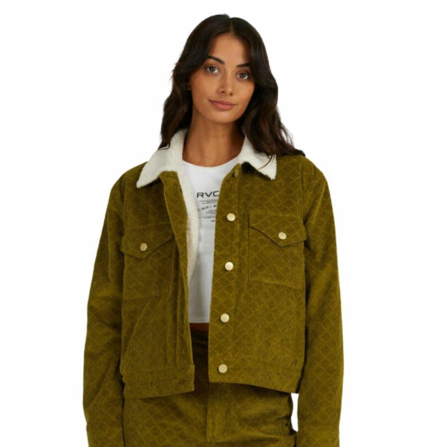 Roy Sherpa Cord Jacket Womens Jackets Colour is Monstera