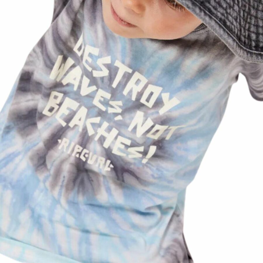 Destroy Waves Tee-boy Kids Toddlers And Groms Tee Shirts Colour is Aqua