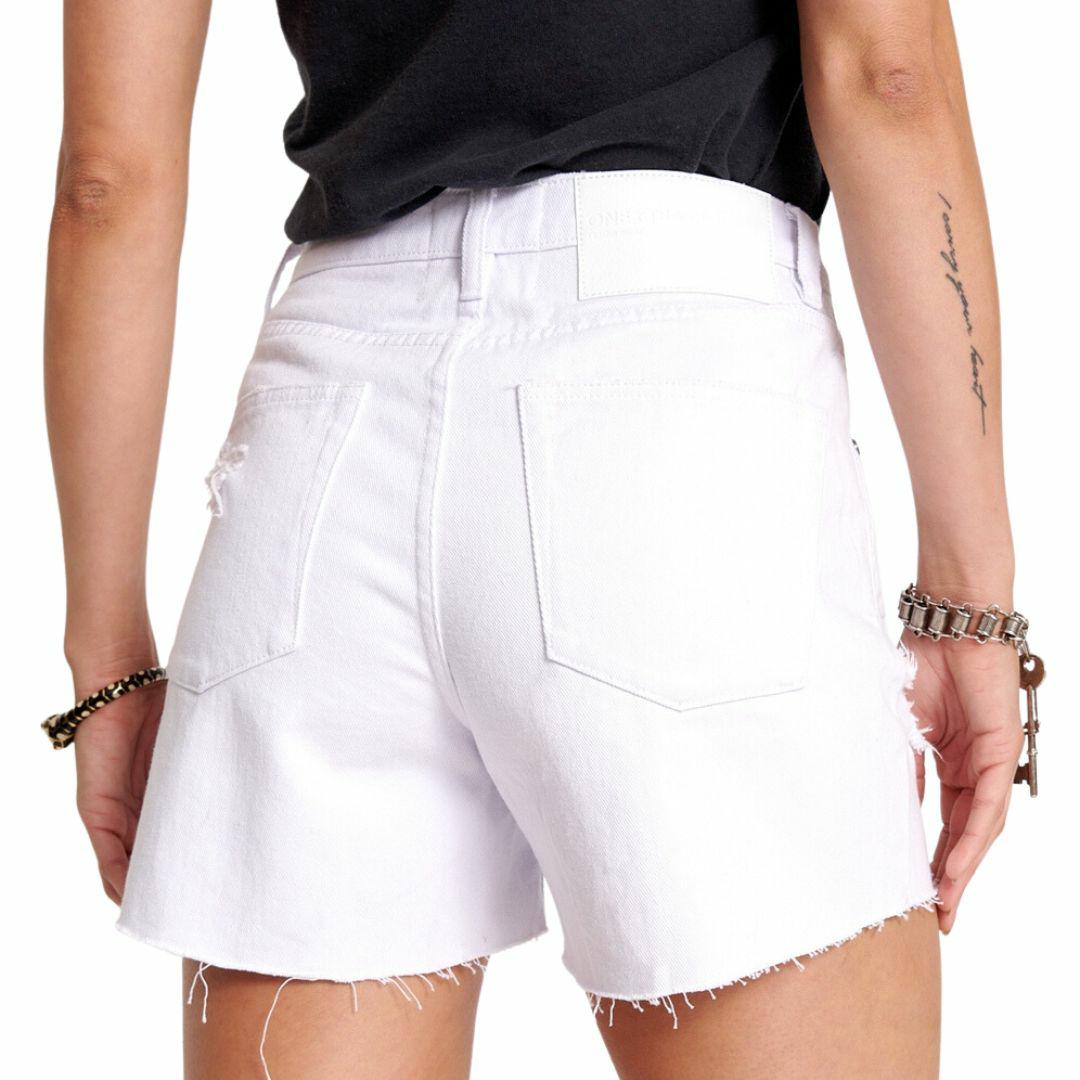 Wht Lgnd High W Mom Fit Womens Boardshorts Colour is White