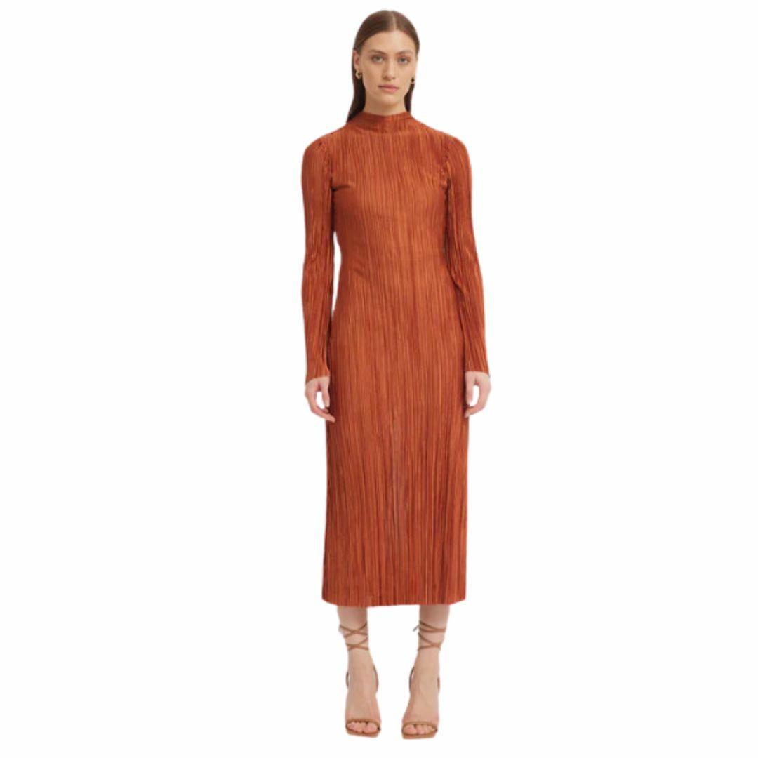 Chante Midi Dress Womens Skirts And Dresses Colour is Rust