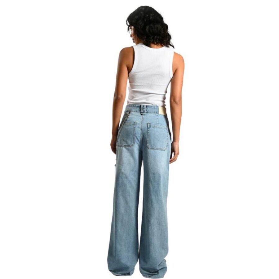 Hi Heights Fashion Wide Womens Pants And Jeans Colour is Indigo