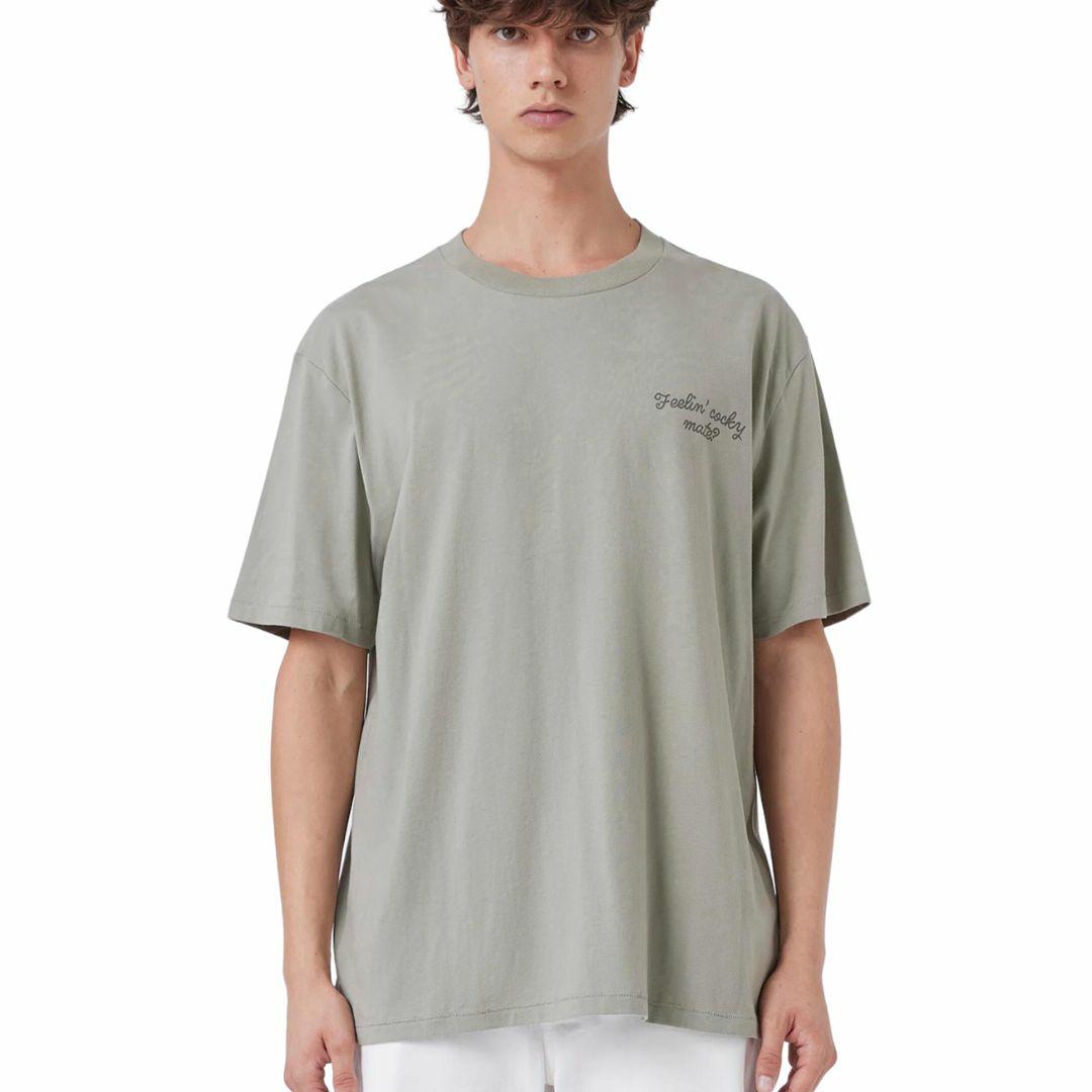 Cocky Tee Mens Tops Colour is Sage