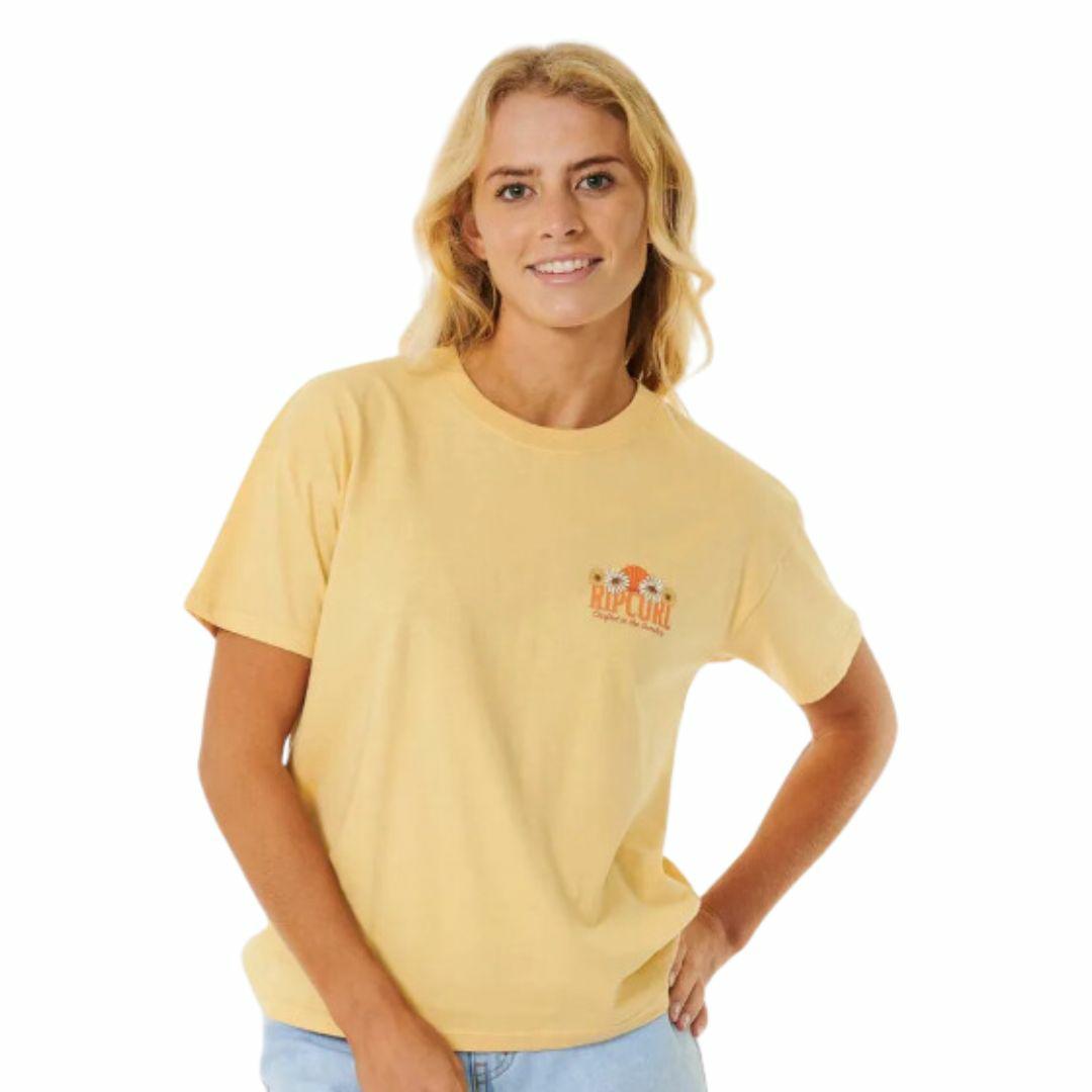 Mystic Relaxed Tee Womens Tee Shirts Colour is Rip Curl Washed Yell