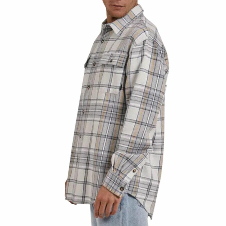 Twill Flannel Shirt Mens Tops Colour is Stargazer