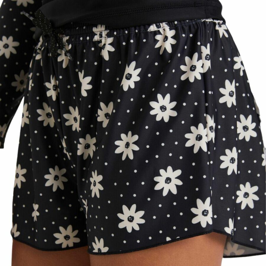 Flowers In The Sky Swim S Girls Boardshorts Colour is Black