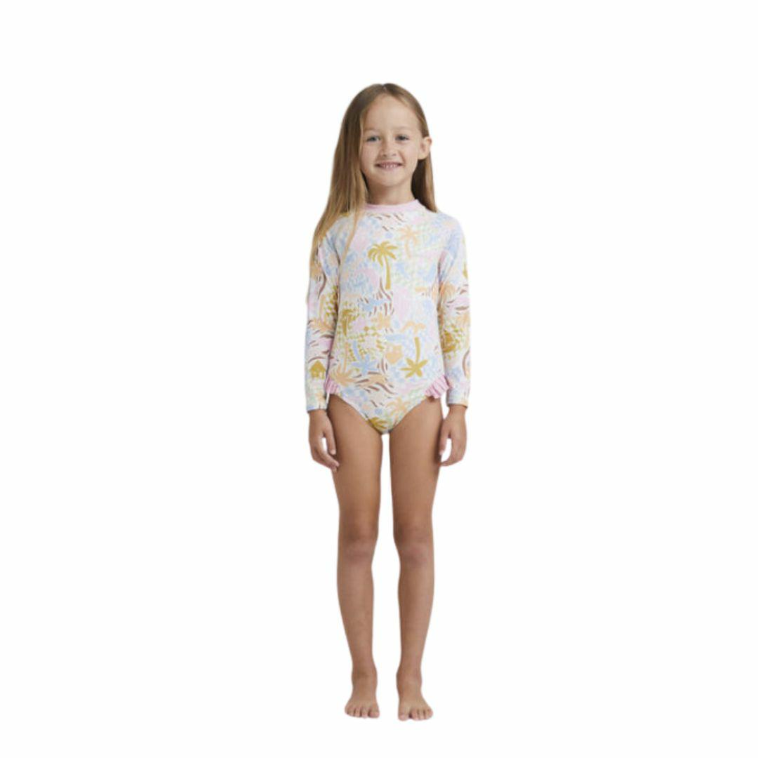 Beach Party 1pce Sunshirt Kids Toddlers And Groms Rash Shirts And Lycra Tops Colour is Multi