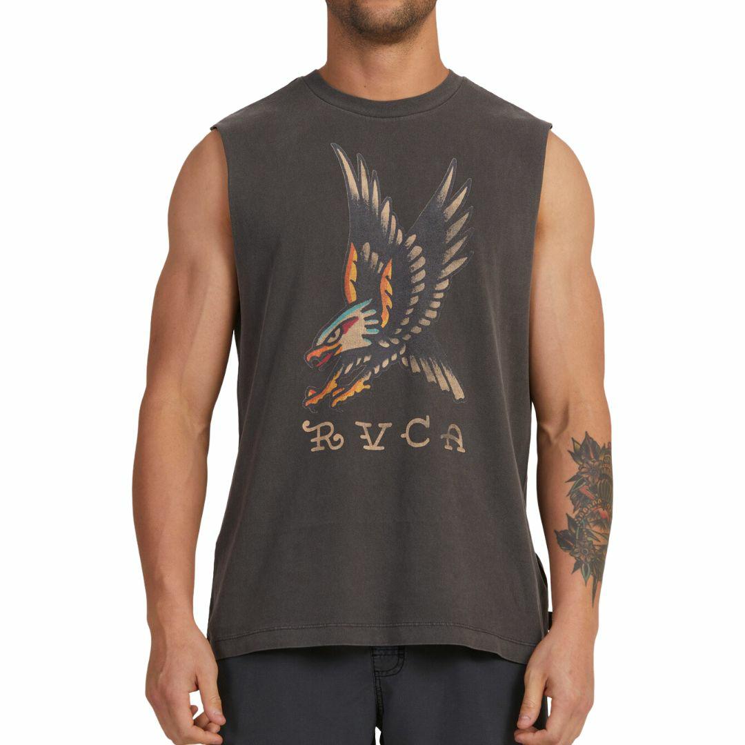 Krak Eagle Muscle Mens Tee Shirts Colour is Washed Black