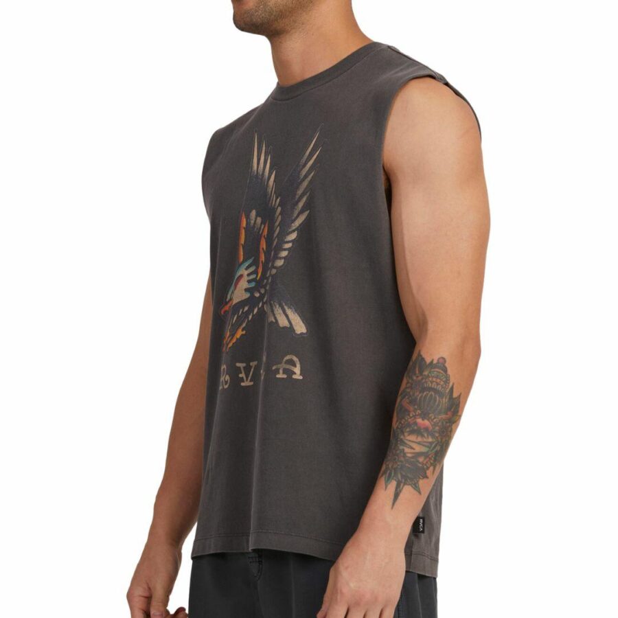 Krak Eagle Muscle Mens Tee Shirts Colour is Washed Black