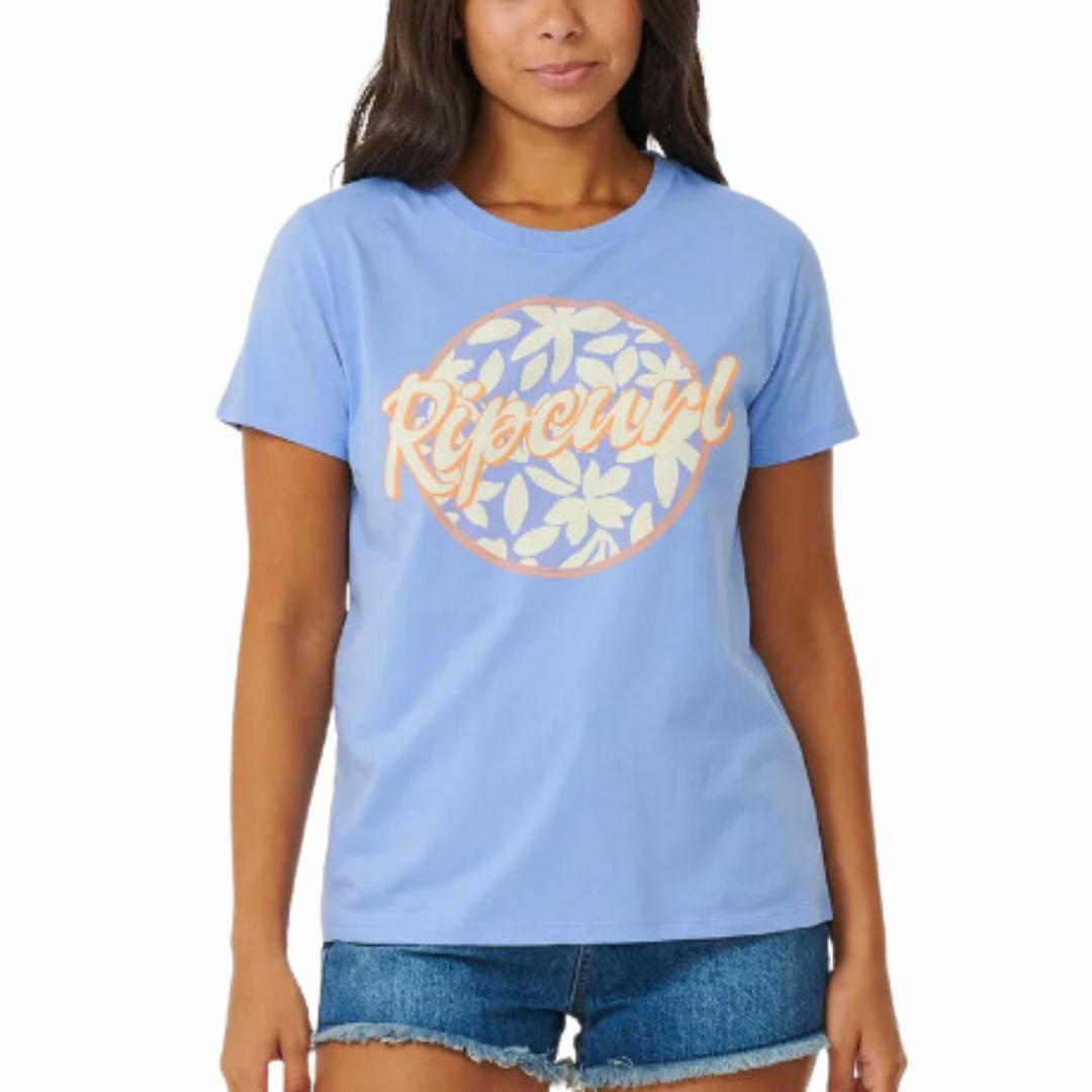 La Quinta Tropics Womens Tee Shirts Colour is Mid Blue