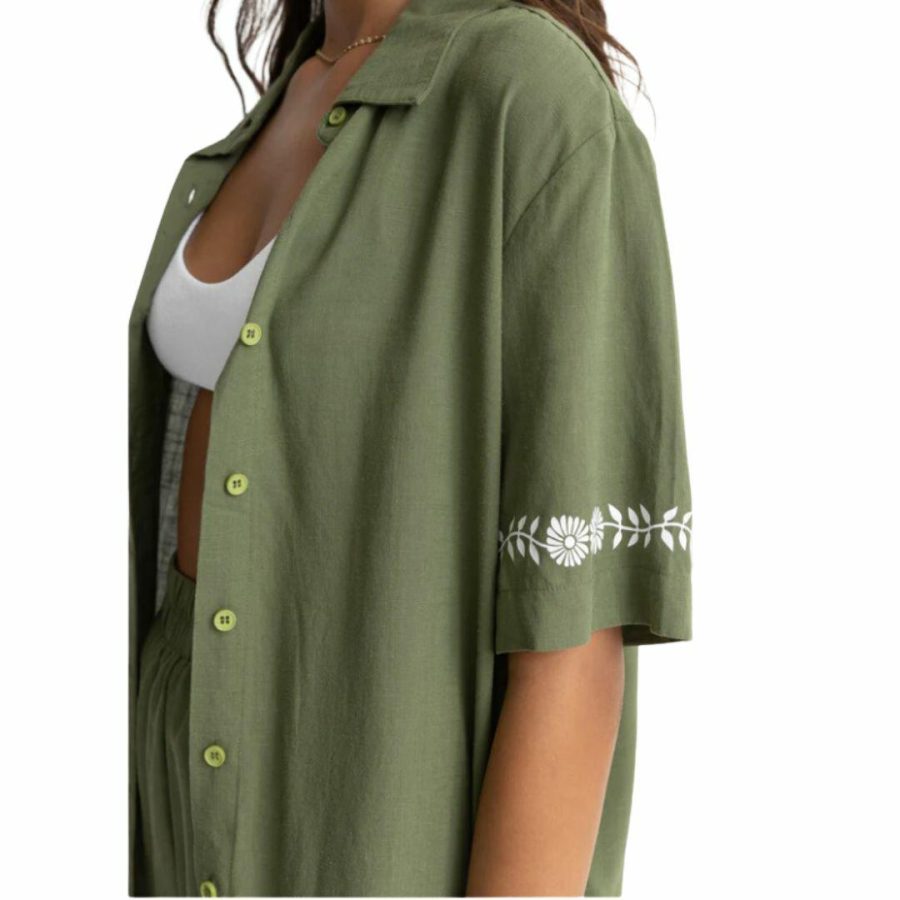 Juno Short Sleeve Shirt Womens Tops Colour is Olive