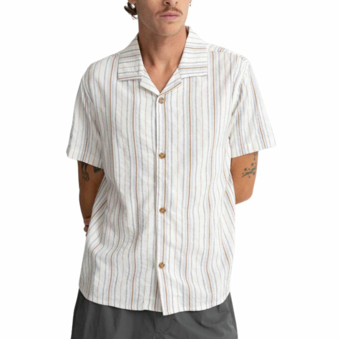 Vacation Stripe Ss Shirt Mens Tops Colour is Natural