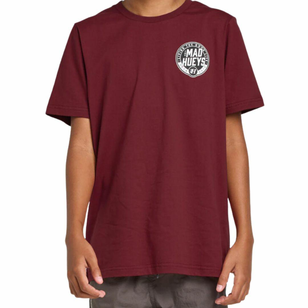 Checkered Hueys Youth Tee Mens Tops Colour is Bloodstone