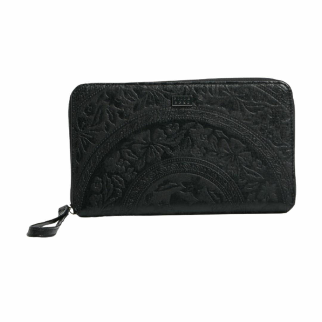 Hibiscus Travel Wallet Womens Wallets Colour is Black