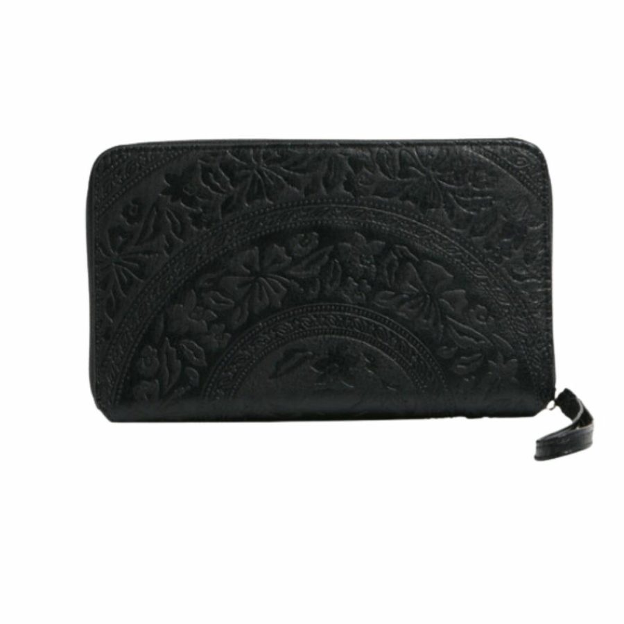 Hibiscus Travel Wallet Womens Wallets Colour is Black